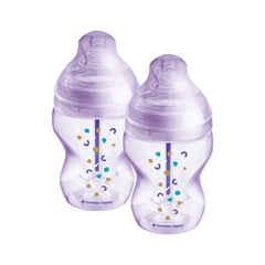 Tommee Tippee Advanced Anti-Colic Baby Bottles, Slow Flow Breast-Like Nipple and Unique Anti-Colic Venting System, 9oz, 2 Pack, Pink