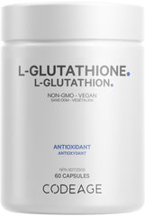 Codeage L-Glutathione 500mg - Antioxidant Complex - Setria Reduced L-Glutathione Supplement - Vegan, Non-GMO - 60 Capsules
