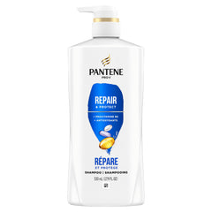 Pantene Shampoo Repair and Protect for Damaged and Bleached Hair Gentle Cleansing Detangles Hair Safe for Color Treated Hair, 530 mL