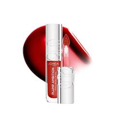 L’Oreal Paris Plump Ambition Tinted Lip Oil, Plumping Lip Gloss, Gentle Tingling, Non Sticky, Hydrating and Moisturizing, Infused with Hyaluronic Acid, WINE O'CLOCK, 5 ml