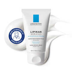 La Roche-Posay HAND CREAM, Lipikar Xerand Hand Repair Cream for Very Dry Skin, Eczema-Prone Skin & Dry Cracked Hands with Glycerin, Allantoin, Non Greasy, Water Resistant, Paraben-Free 50mL
