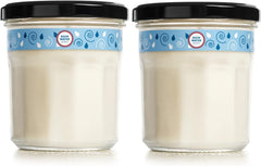 MRS. MEYER'S CLEAN DAY Soy Aromatherapy Candle, 35 Hour Burn Time, Made with Soy Wax and Essential Oils, Rain Water, 7.2 oz - Pack of 2