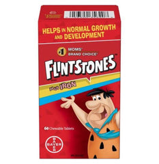 FLINTSTONES Plus Iron Chewable Multivitamin for Kids, Helps with Normal Growth and Development, 60 Chewable Tablets