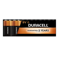 Duracell Coppertop 9V Battery, 6 Count (Pack of 1), 9 Volt with Long-Lasting Power, All-Purpose Alkaline 9V Battery for Household and Office Devices