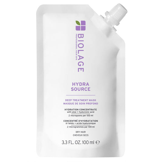 Biolage HydraSource Deep Treatment Mask, For Dry Hair, Intense Hydration and Smoothing, with Micro Filtered Aloe Vera and Fermented Hyaluronic Acid, Cruelty Free, Vegan, Packaging May Vary