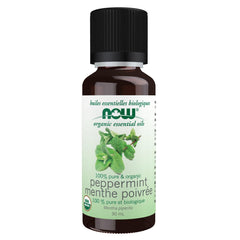 NOW Essential Oils, Organic Peppermint Oil, Invigorating Aromatherapy Scent, Steam Distilled, 100% Pure, Vegan, Child Resistant Cap, 30mL