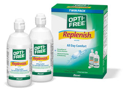 OPTI-FREE® Replenish Twin Pack, Multipurpose Contact Lens Solution, 2 x 300 mL