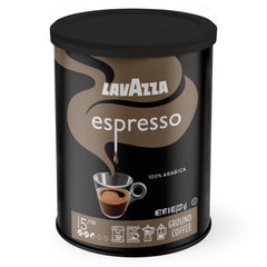 Lavazza Espresso Ground Coffee, Medium Roast, 100% Arabica, 8 oz Tin (Pack of 4)