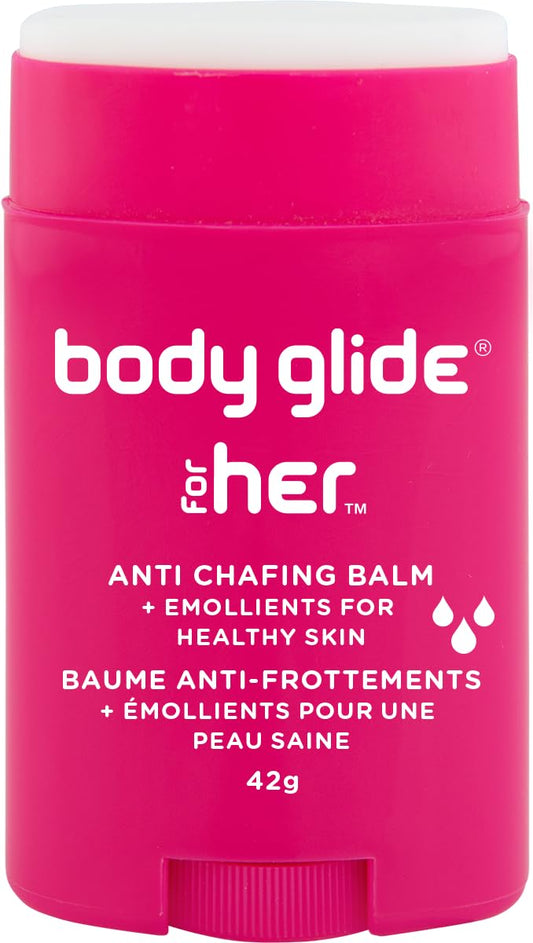 Body Glide For Her Moisturizing Anti Chafe Balm Stick (for Canadian Sale Only), 42g, Magenta