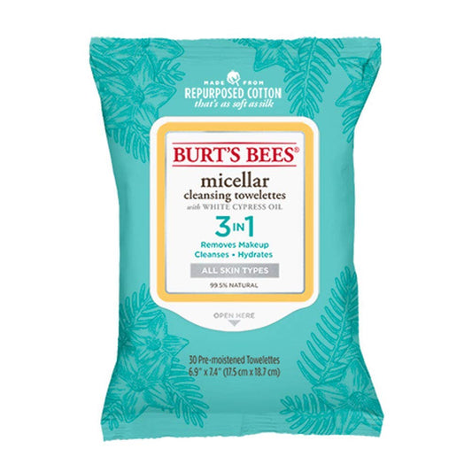 Burt's Bees Micellar Cleansing Towelettes, Micellar, 30 Count (packaging may vary)