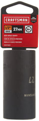 Craftsman Deep Impact Socket, Metric, 1/2-Inch Drive, 27mm (CMMT16087)