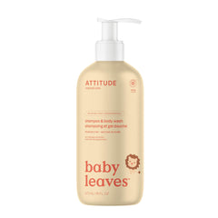 ATTITUDE Baby 2-in-1 Shampoo and Body Wash, Made in Canada, EWG Verified, Dermatologically Tested, Vegan, Pear Nectar, 473 mL