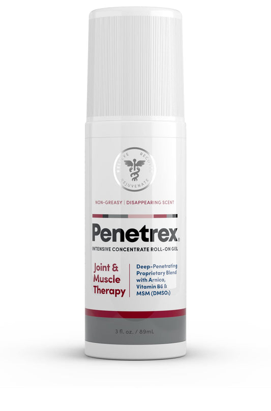 Penetrex Joint & Muscle Therapy Roll On - Soothing Gel for Back, Neck, Hands, Feet - Premium Whole Body Rub with Arnica, Vitamin B6 MSM & Boswellia - 3oz