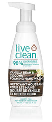 Live Clean Foaming Hand Wash, Vanilla Bean & Coconut, 400 mL