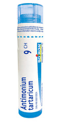 Boiron Antimonium tartaricum 9ch,Homeopathic medicine. Each tube contains 4 g (approximately 80 pellets)