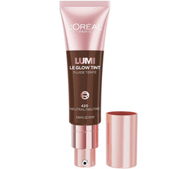 L'Oréal Paris Lumi Le Glow Tint, Glowy Skin Tint Foundation, Lightweight Buildable Coverage, Water-Based Formula, Deep Neutral 420, 25 ml