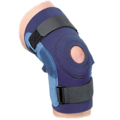 Trainer's Choice Double Hinged Knee Brace with Aluminum Stays, Blue, Large