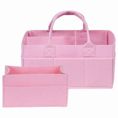 Trend Lab Sammy & Lou Ice Pink 2-Pack Felt Diaper Caddy Set, Includes Portable Diaper Organizer and Baby Wipes Caddy