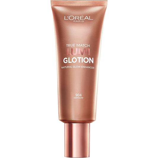L’Oréal Paris True Match Lumi Glotion Natural Glow Enhancer for Face & Body, Instantly Hydrates and Illuminates Skin, Sheer Color Tint, Offers a Sunkissed Glow, 904 Deep, 40 mL