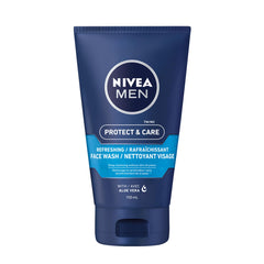 NIVEA MEN Protect & Care Refreshing Face Wash, Men’s Face Cleanser with Pro-Vitamin B5 & Aloe Vera, Moisturizing Men's Face Wash, No Drying Alcohol, Dermatologically-Tested Skin Care, 150mL
