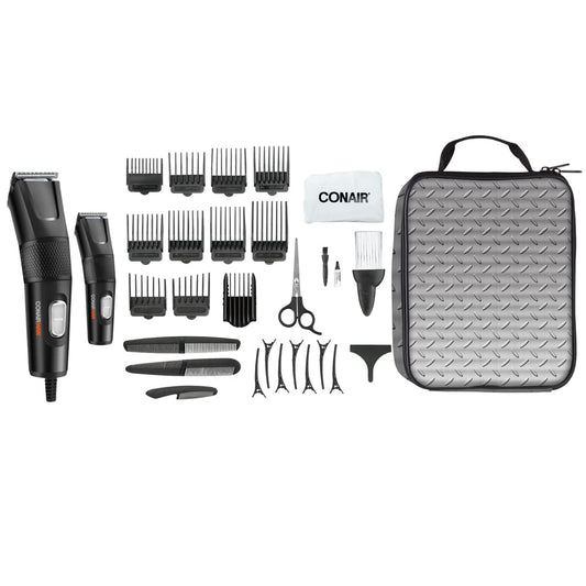 Conair Man HCT1350C 30pc 2-in-1 Combo Home Hair Cutting Kit, Black, Hair Clippers for men
