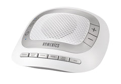HoMedics SS-2025 White Noise Sound Machine | Portable Sleep Therapy for Home, Office, Baby & Travel | 6 Relaxing & Soothing Nature Sounds, Battery or Adapter Charging Options, Auto-Off Timer , Silver