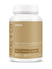 HEAL + CO. Organic Maca – High Potency 4:1 Extract with 3,000 mg per Serving – Supports Mood, Libido & Energy Levels – 120 Vegan Capsules