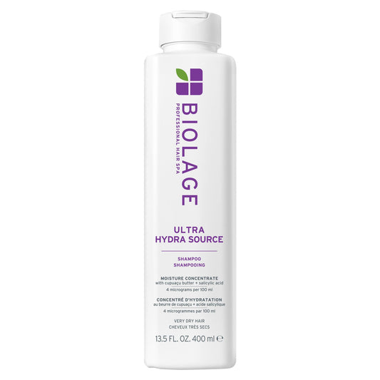Biolage Ultra HydraSource Shampoo, Deeply Moisturizes Very Dry Hair, For Thick, Coarse Hair, Infused with Cupuaçu Butter & Salicylic Acid, Packaging May Vary