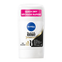 NIVEA Black & White Invisible 48H Protection Silky Smooth Anti-Perspirant Stick, 51g