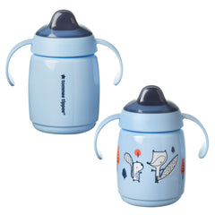 Tommee Tippee Superstar Trainer Sippy Cup for Toddlers, INTELLIVALVE 100% Leak-Proof & Shake-Proof | Antimicrobial Technology (10oz, 6+ Months, 2 Count)