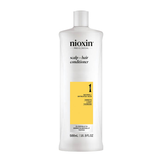Nioxin System 1 Scalp + Hair Thickening Conditioner | For Natural Hair with Light Thinning | Strengthen Against Breakage with Niacinamide & Biotin | 16.9 Fl Oz