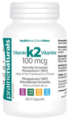 Prairie Naturals Vitamin K2 Mk-7 100mcg helps in the maintenance of bones - 120 Vegan capsules