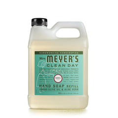 Mrs. Meyer's Clean Day Liquid Hand Soap Refill, Cruelty Free and Biodegradable Hand Wash Made with Essential Oils, Basil Scent, 975 ml