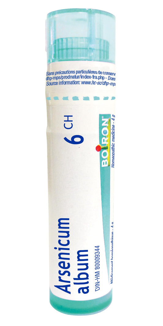 Boiron Arsenicum album 6ch,Homeopathic medicine. Each tube contains 4 g (approximately 80 pellets)