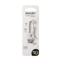 Nite IZE DoohicKey Keychain Multi Tool, Stainless Steel 5-in-1 Multi Tool with Bottle Opener + Carabiner Clip, Stainless Steel