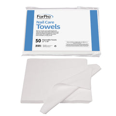 ForPro Professional Collection Original Nail Care Towels for Manicures and Pedicures, Lint-Free, Disposable Towels, 12" x 16", 50-Count