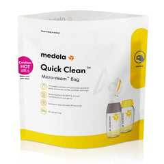 Medela Quick Clean Microwave Sterilizer Bags for Bottles and Breast Pump Parts, Reusable Up to 20 Times Per Bag, Food-Grade Material, Made Without BPA, Pack of 5