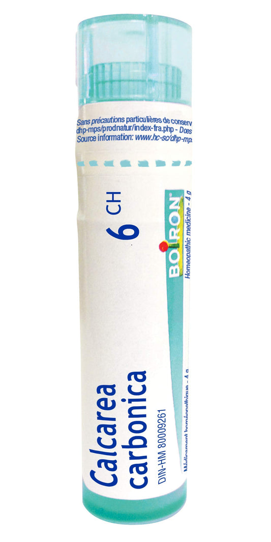 Boiron Calcarea carbonica 6ch,Homeopathic medicine. Each tube contains 4 g (approximately 80 pellets)