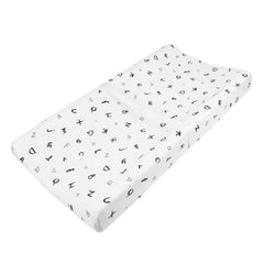American Baby Printed 100% Natural Cotton Jersey Knit Fitted Contoured Changing Table Pad Cover for Boys and Girls, Soft Breathable Alphabet