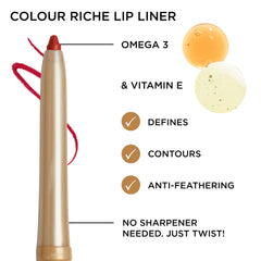 L'Oréal Paris Colour Riche Lip Liner, Creamy Long-Lasting Lip Liner, Le Rouge Paris, 5g