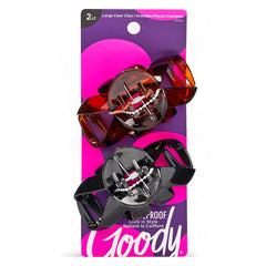 Goody Classics Medium Spider Claw Clips - 2 Count, Black & Brown - For All Hair Types - Great for Easily Pulling Up Your Hair - Pain-Free Hair Accessories for Women & Girls