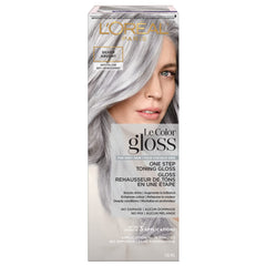 L'Oreal Paris Le Color Gloss One Step Toning Hair Gloss Treatment, Silver, Enhance Your Shine with this Semi Permanent Hair color, 1 Kit