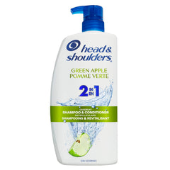 Head & Shoulders Anti-Dandruff Shampoo and Conditioner 2-in-1, 1% Pyrithione Zinc, Itchy Scalp, Long Lasting Green Apple Scent, 835 mL