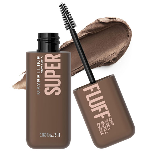 Maybelline New York Superfluff Brow Mousse, All-Day Wear, Full Brows, Airy Volumising Mousse, Medium Brown, 5ml