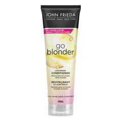 John Frieda Go Blonder Lightening Conditioner for Moisture Restoring and Strengthening Blonde Hair | Bright and Shiny Blonde | Highlights, Lightening, Root Blending | Bright and Radiant Blonde | Up to Two Shades Lighter (250 mL)