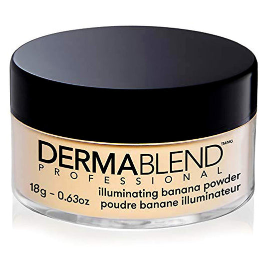 Dermablend Illuminating Banana Powder, Loose Setting Powder Makeup for Brightening and a Long, Lasting Luminous Finish, up to 16hr Wear, 18g, 2022 ELLE Beauty Grand Prix Winner.