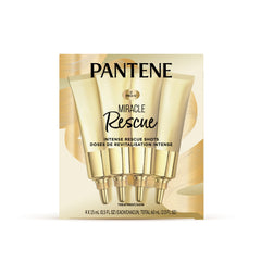 Pantene Hair Mask for Dry Damaged Hair, Deeply Moisturizing and Weightless, Miracle Intense Rescue Shots, Paraben Free, 60 mL Total (4 Count of 15 mL Each)