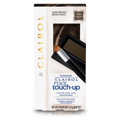Clairol Root Touch-Up Temporary Concealing Powder, Dark Brown Hair Colour | Ammonia-Free | Instantly Cover Roots + Define Eyebrows | On-the-Go Compact with Mirror and Application Brush | Pack of 1