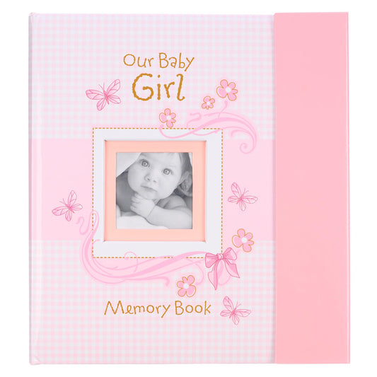 Christian Art Gifts Girl Baby Book of Memories Pink Keepsake Photo Album Our Baby Girl Memory Book Baby Book with Bible Verses, the First Year