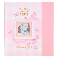 Christian Art Gifts Girl Baby Book of Memories Pink Keepsake Photo Album Our Baby Girl Memory Book Baby Book with Bible Verses, the First Year